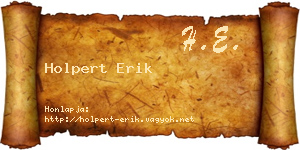Holpert Erik névjegykártya